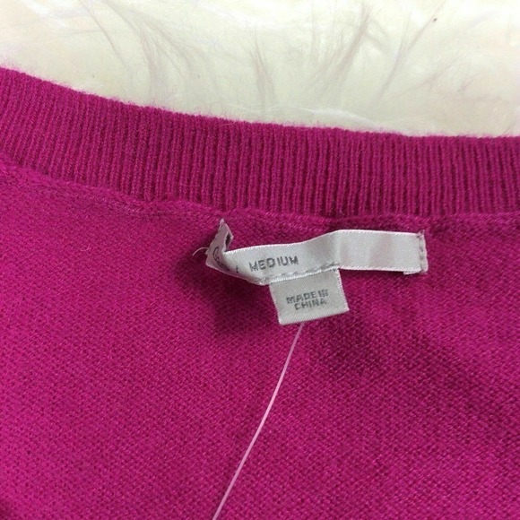 NEW Gap Striped Wool Cardigan Sweater Sequin Medium Purple - Picture 6 of 7